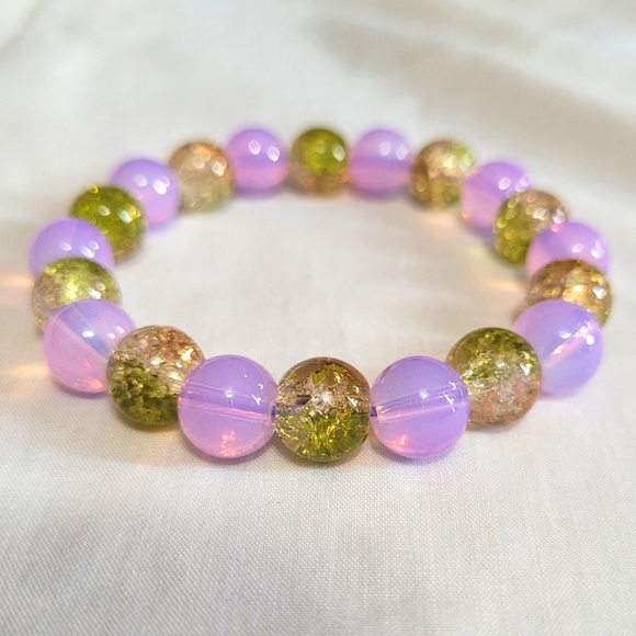 Handmade Jewelry - Handmade Sonoma Stretchy Glass Bead Chakra Bracelet